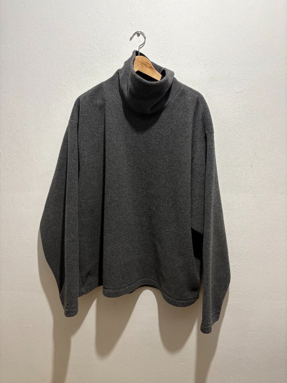 J. Crew oversize mock neck sweatshirt in heather charcoal sherpa